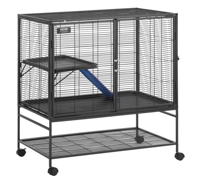 Mažas gyvūnų narvas ant ratukų 2 aukštų9