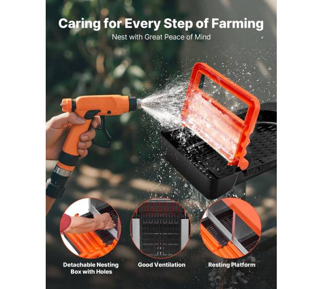 Dešimties skyrių vištų dėžė su nuolydžiu5