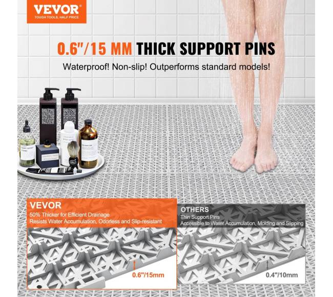 Sujungiamos drenažo grindų plytelės, 12 dalių1