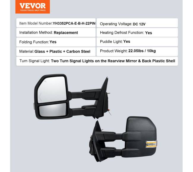 Šildomi veidrodžiai Ford F150 2015-20186