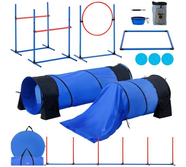 Šunų vikrumo treniruočių įranga - 7 dalių komplektas0