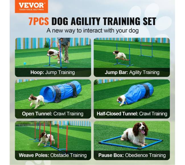 Šunų vikrumo treniruočių įranga - 7 dalių komplektas1