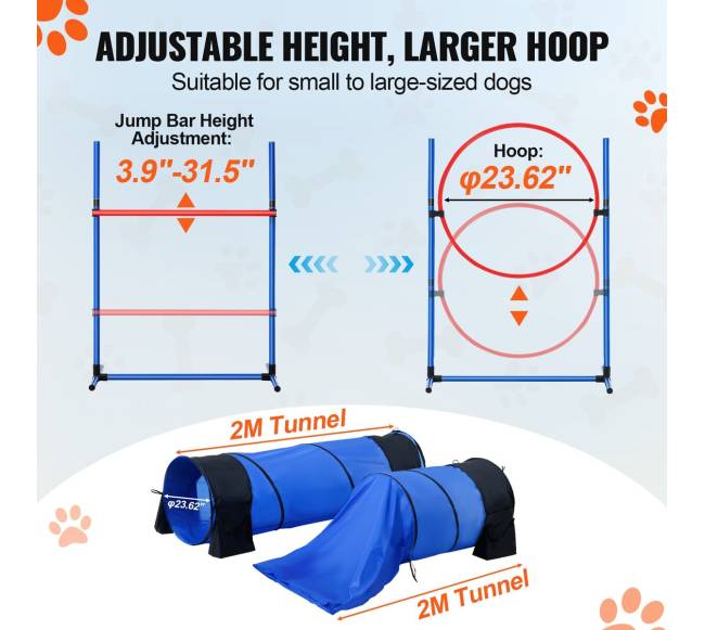 Šunų vikrumo treniruočių įranga - 7 dalių komplektas3