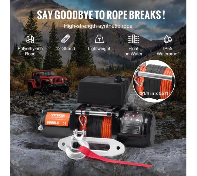 Elektrinė gervė sunkvežimiui su sintetiniu lynu ir nuotoliniu valdymu3