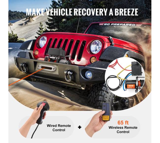 Elektrinė gervė sunkvežimiui su sintetiniu lynu ir nuotoliniu valdymu4