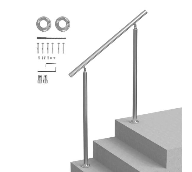 Nerūdijančio plieno turėklai lauko laiptams0