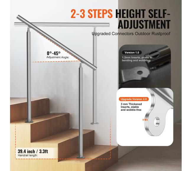 Nerūdijančio plieno turėklai lauko laiptams2