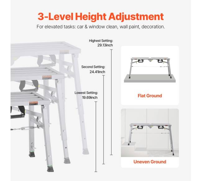Reguliuojamas aukštos kopėčios platforma 180 kg3