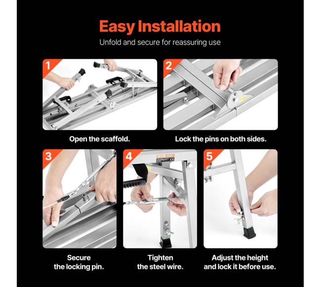 Reguliuojamas aukštos kopėčios platforma 180 kg5