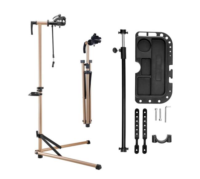 Dviračių taisymo stovas su įrankių dėklu8