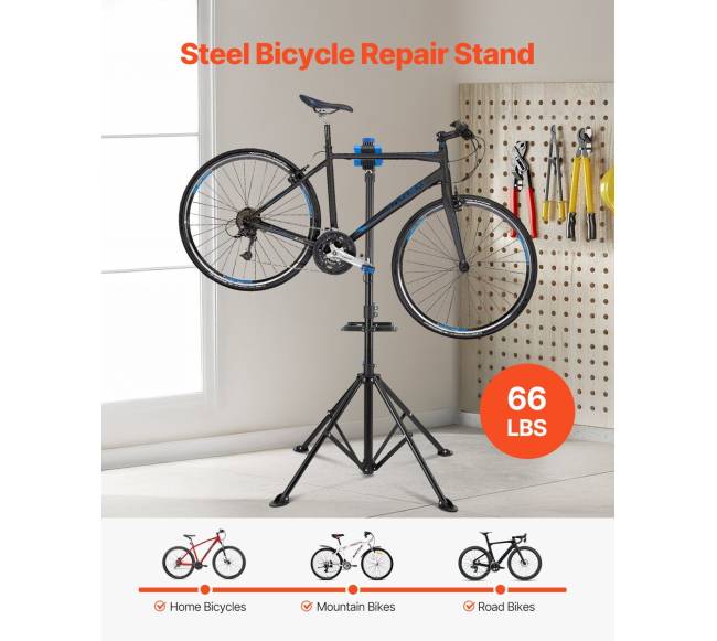 Dviračių remonto stovas su įrankių dėklu1