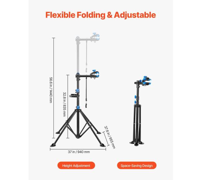 Dviračių remonto stovas su įrankių dėklu3