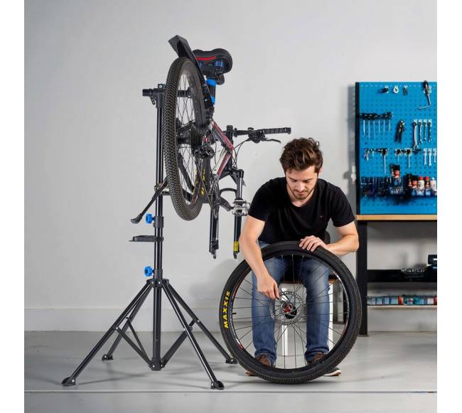 Dviračių remonto stovas su įrankių dėklu7