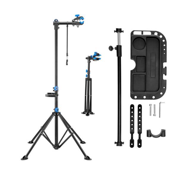 Dviračių remonto stovas su įrankių dėklu8