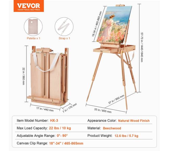 Prancūziškasis dailininko molbertas laikiklį6