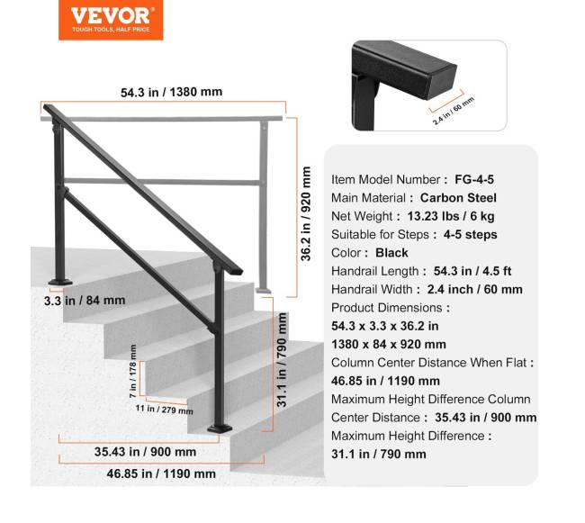 Lauko turėklai 4–5 laipteliams6