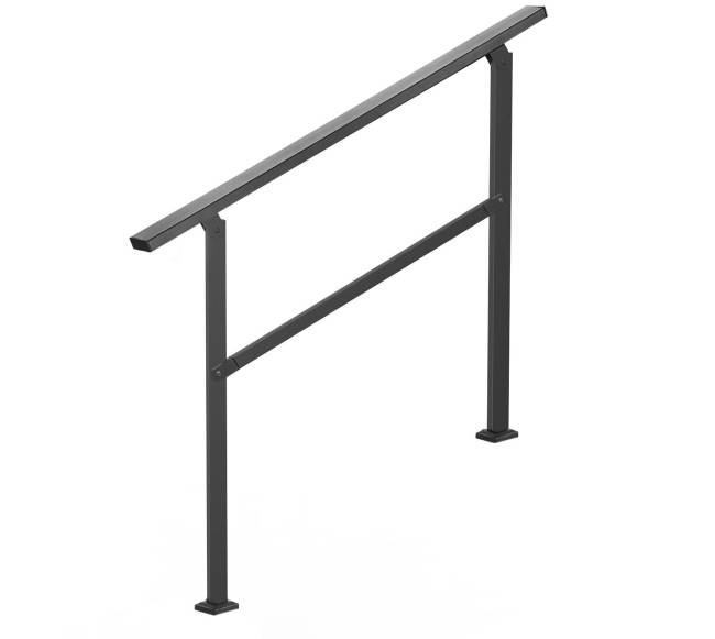 Lauko turėklai 2-3 laiptams juoda plieninė sija0