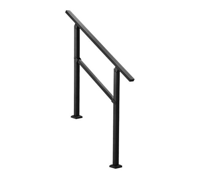 Lauko turėklai 2-3 laiptams juoda plieninė sija9