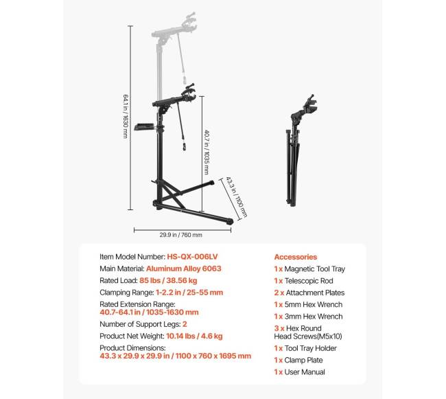 Dviračio remonto stovas su įrankių dėklu6