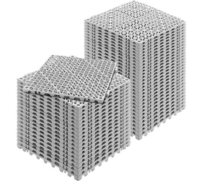 Modulinės sujungiamojo tipo grindų plytelės, 50 vnt., pilka0