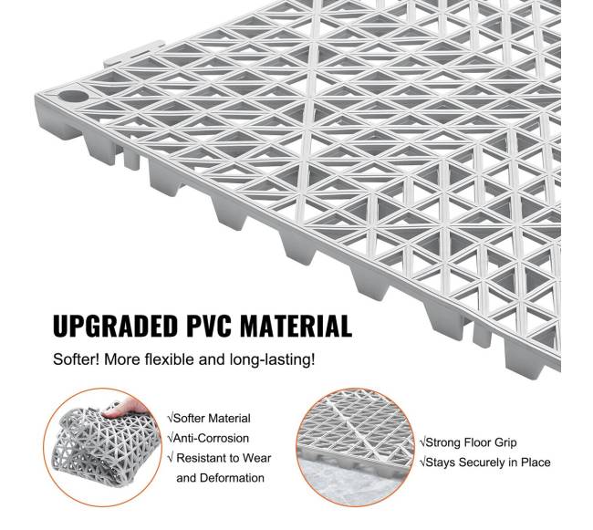 Modulinės sujungiamojo tipo grindų plytelės, 50 vnt., pilka2