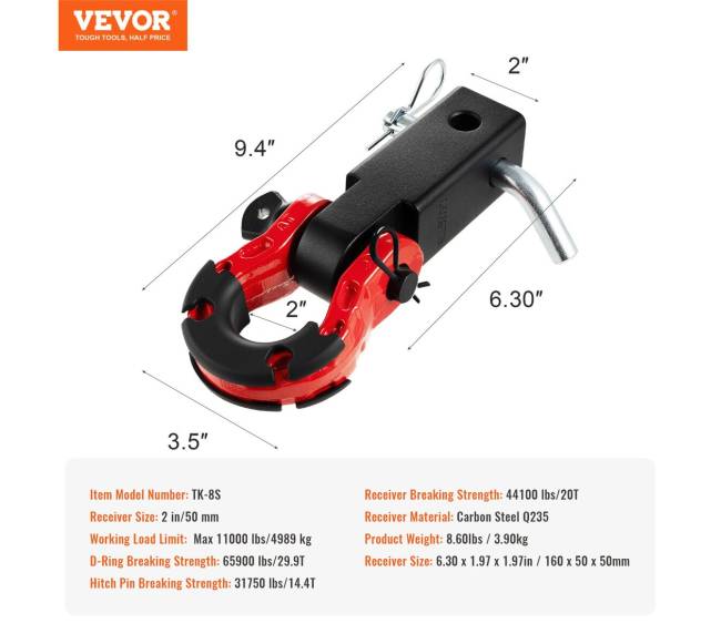 Priekabos kablys su D-žiedu 29900 kg6