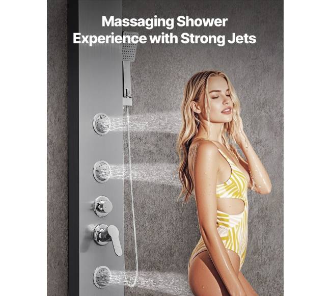 Dušo panelės sistema su masažo purkštukais3