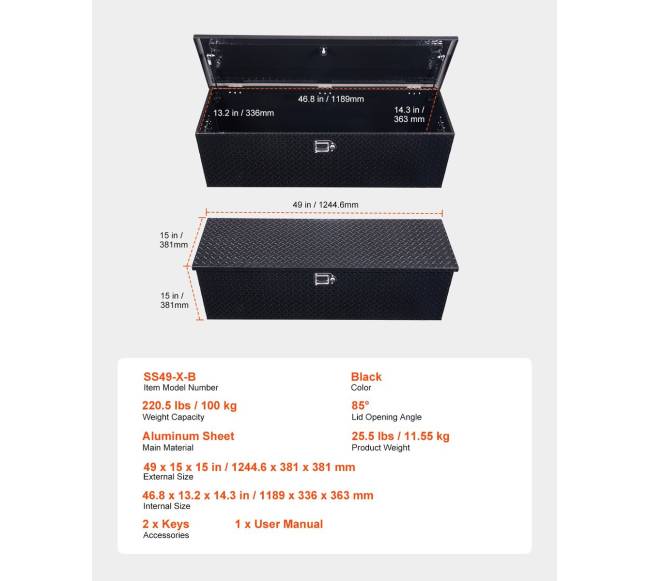 Aliumininė įrankių dėžė sunkvežimio lovai6