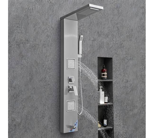 Dušo panelės sistema su lietaus galvučių masažu7