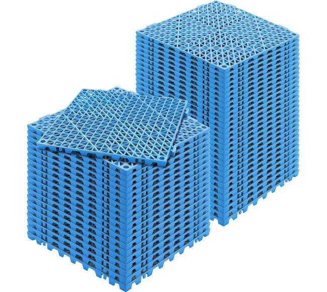 Į žemę įleidžiamos kilimėlių plytelės, 50 vnt., 30x30 cm, mėlynos0