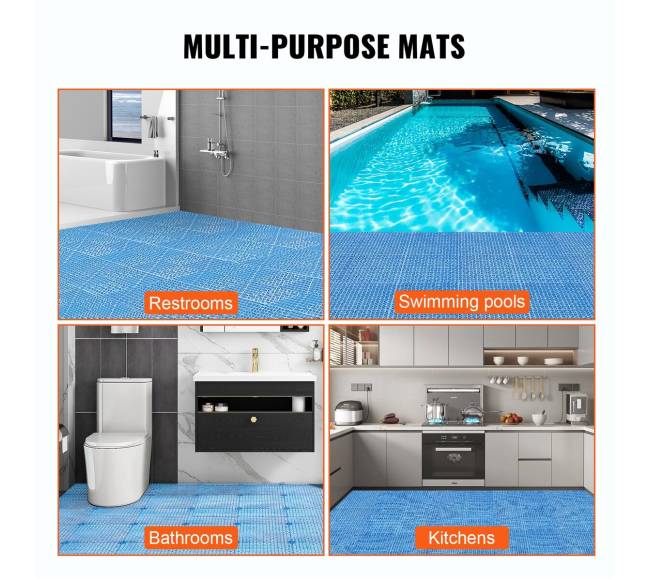 Į žemę įleidžiamos kilimėlių plytelės, 50 vnt., 30x30 cm, mėlynos5