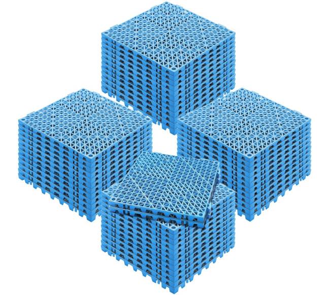 Į žemę įleidžiamos kilimėlių plytelės, 50 vnt., 30x30 cm, mėlynos8