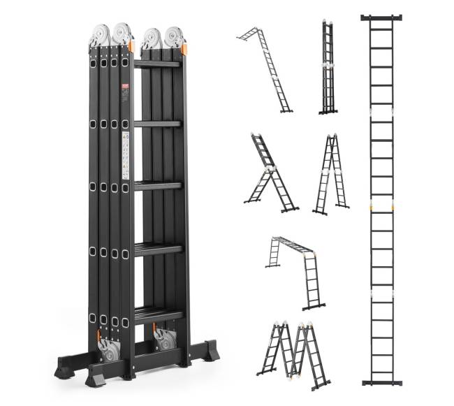 Daugiafunkcinės sulankstomos kopėčios 7-in-1 darbams0