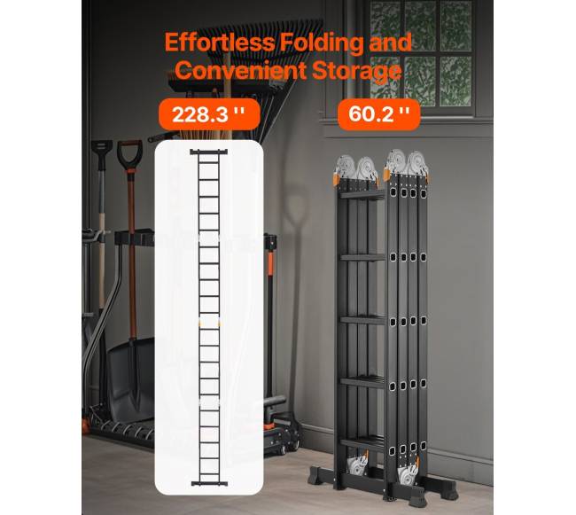 Daugiafunkcinės sulankstomos kopėčios 7-in-1 darbams4