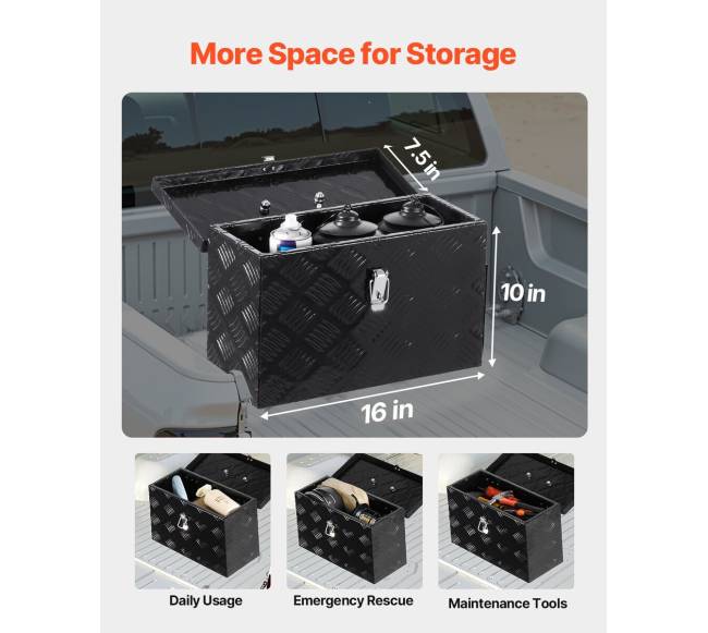 Juodas aliuminio įrankių dėklas sunkvežimiui1