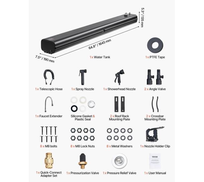 Stogo bagažinė su 30 L vandens baku su apsauga nuo purslų6