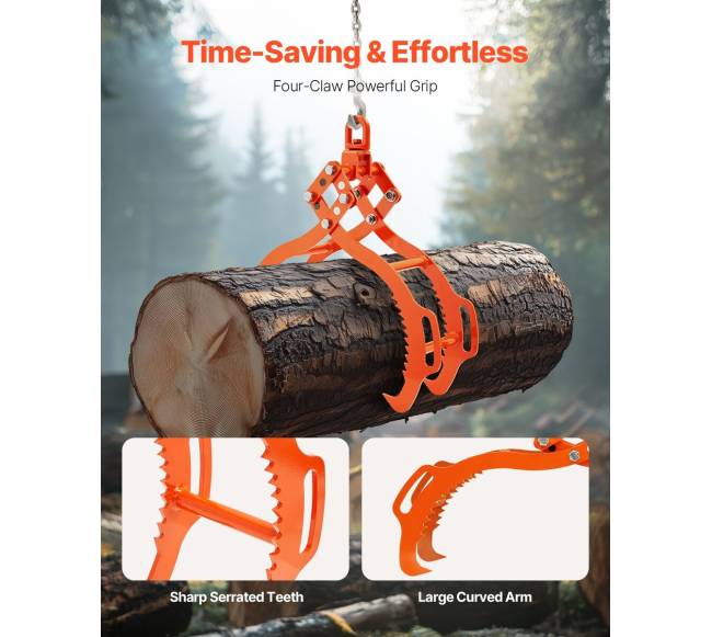 91 cm keturių nagų rąstų žnyplės iš plieno2