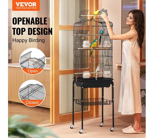 Didelis paukščių narvas su ratukais 163 cm aukščio1