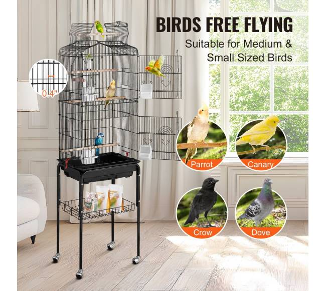 Didelis paukščių narvas su ratukais 163 cm aukščio2