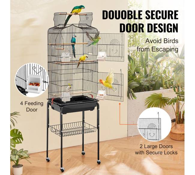 Didelis paukščių narvas su ratukais 163 cm aukščio3