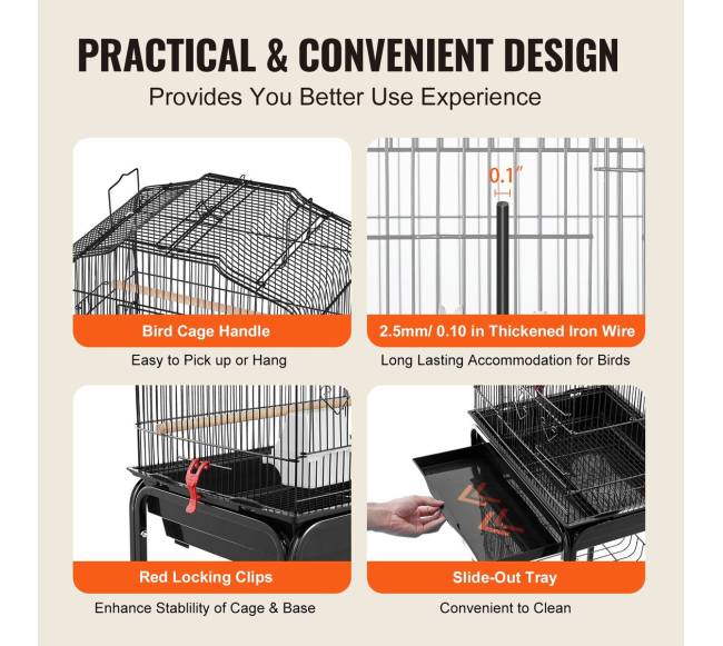 Didelis paukščių narvas su ratukais 163 cm aukščio5