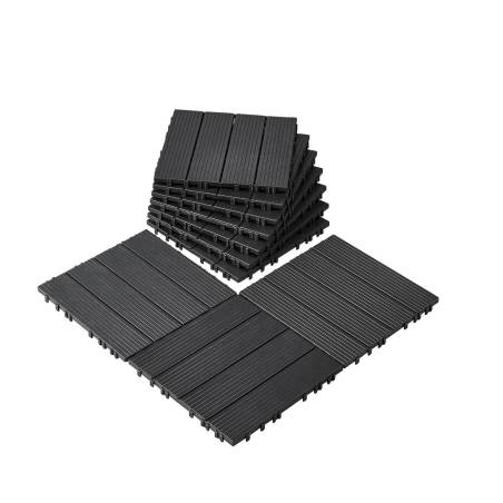 Terasos plytelės 30 x 30 cm, 10 vnt, tamsiai pilkos0