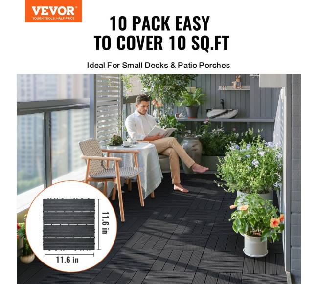 Terasos plytelės 30 x 30 cm, 10 vnt, tamsiai pilkos1