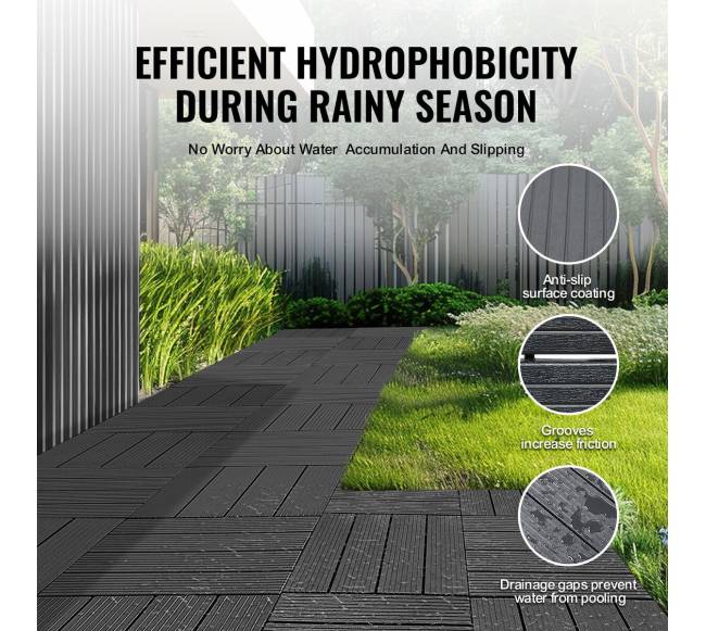 Terasos plytelės 30 x 30 cm, 10 vnt, tamsiai pilkos3