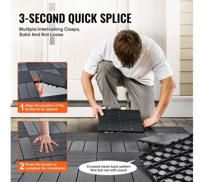 Terasos plytelės 30 x 30 cm, 10 vnt, tamsiai pilkos4