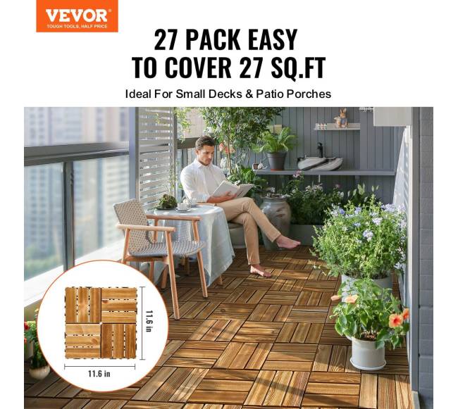 Sujungiamos medinės terasinės plytelės, 27 vnt.1