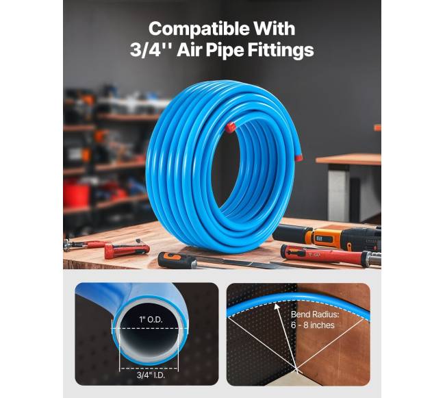 oro kompresoriaus vamzdžių rinkinys 34 x 100FT mėlynas2