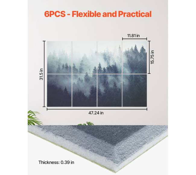 8 vnt. sieninių garsą slopinančių panelių rinkinys5