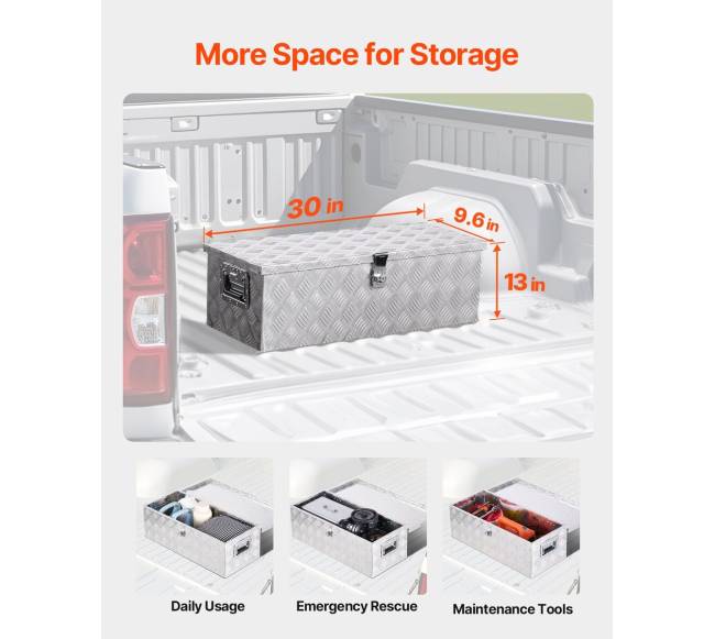 Aliuminė įrankių dėžė automobiliui 76 cm sidabrinė1