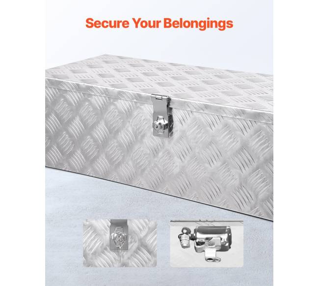 Aliuminė įrankių dėžė automobiliui 76 cm sidabrinė3